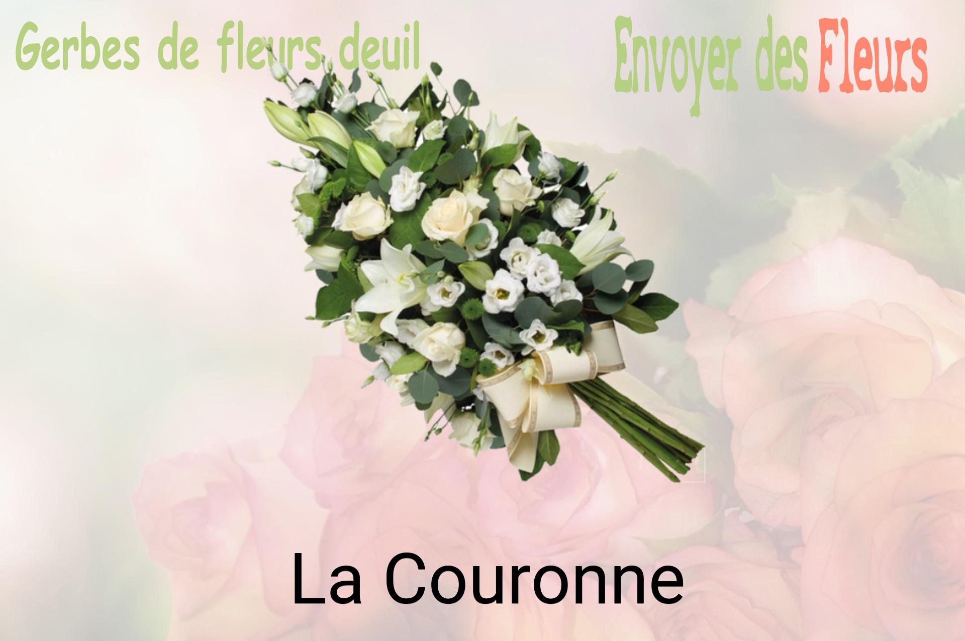 Gerbe de fleurs de deuil livrée à La Couronne